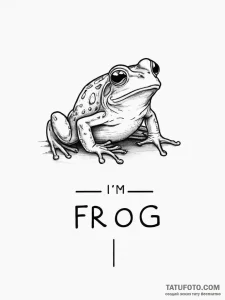 Tattoo sketch puns a frog that says "i'm a fr... - эскиз тату (№1757102465_0, 05.09.2025 20:01) — Tatufoto.com