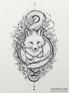 Tattoo sketch puns a fox that says "i'm a fox... - эскиз тату (№1757103661_0, 05.09.2025 20:21) — Tatufoto.com