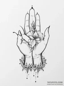 Tattoo sketch hands with a luck - эскиз тату (№1757104080_0, 05.09.2025 20:28) — Tatufoto.com