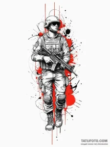 Tattoo sketch soldier with a needle, tattoo s... - эскиз тату (№1757104473_0, 05.09.2025 20:34) — Tatufoto.com