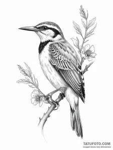 Tattoo sketch meadowlark - эскиз тату (№1757107281_0, 05.09.2025 21:21) — Tatufoto.com