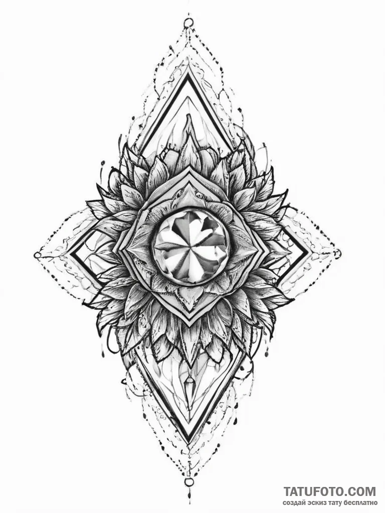Tattoo sketch crystal, tattoo flash sheet des... - эскиз тату (№1757108477_0, 05.09.2025 21:41) — Tatufoto.com