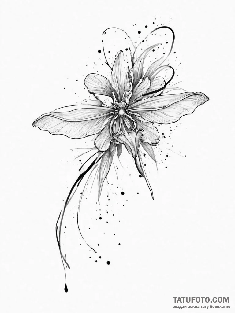 Tattoo sketch orchid mantis, tattoo drawing o... - эскиз тату (№1757110090_0, 05.09.2025 22:08) — Tatufoto.com
