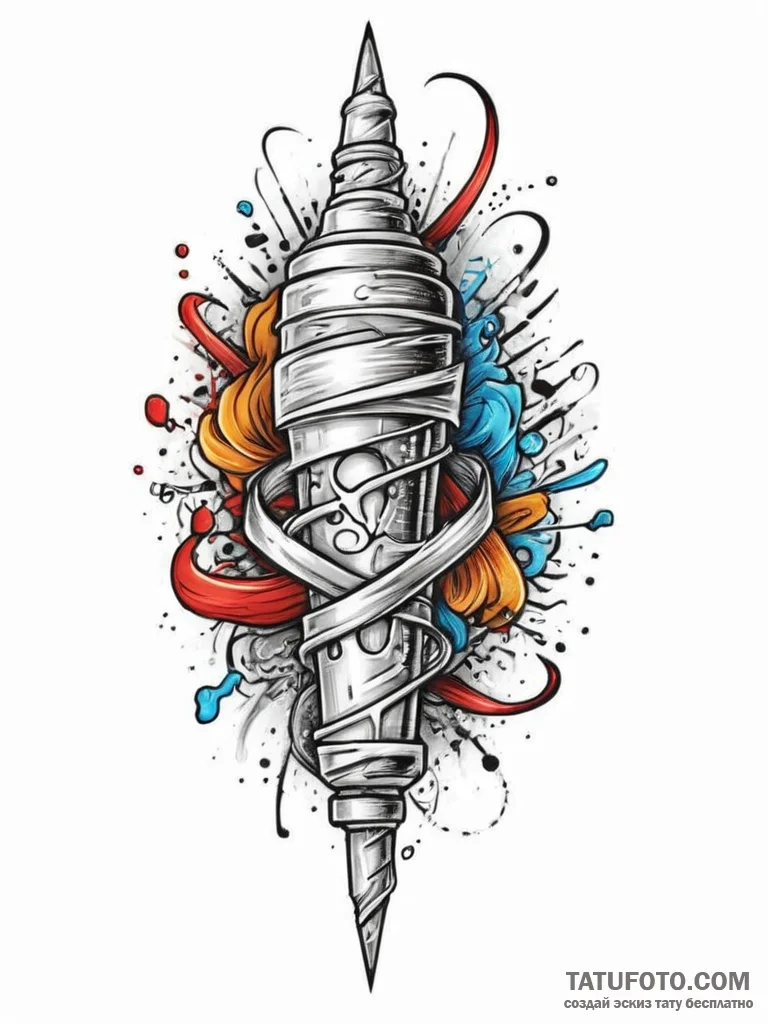 Tattoo sketch weapon, concept art for tattoo,... - эскиз тату (№1757114316_0, 05.09.2025 23:18) — Tatufoto.com