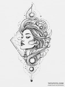 Tattoo sketch cosmic legend, tattoo line art,... - эскиз тату (№1757125160_0, 06.09.2025 02:19) — Tatufoto.com