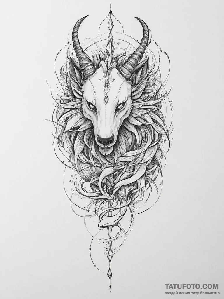 Tattoo sketch a mythological creature - эскиз тату (№1757161716_0, 06.09.2025 12:28) — Tatufoto.com
