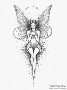 Tattoo sketch fairy tattoo, ink illustration... - эскиз тату (№1757162107_0, 06.09.2025 12:35) — Tatufoto.com