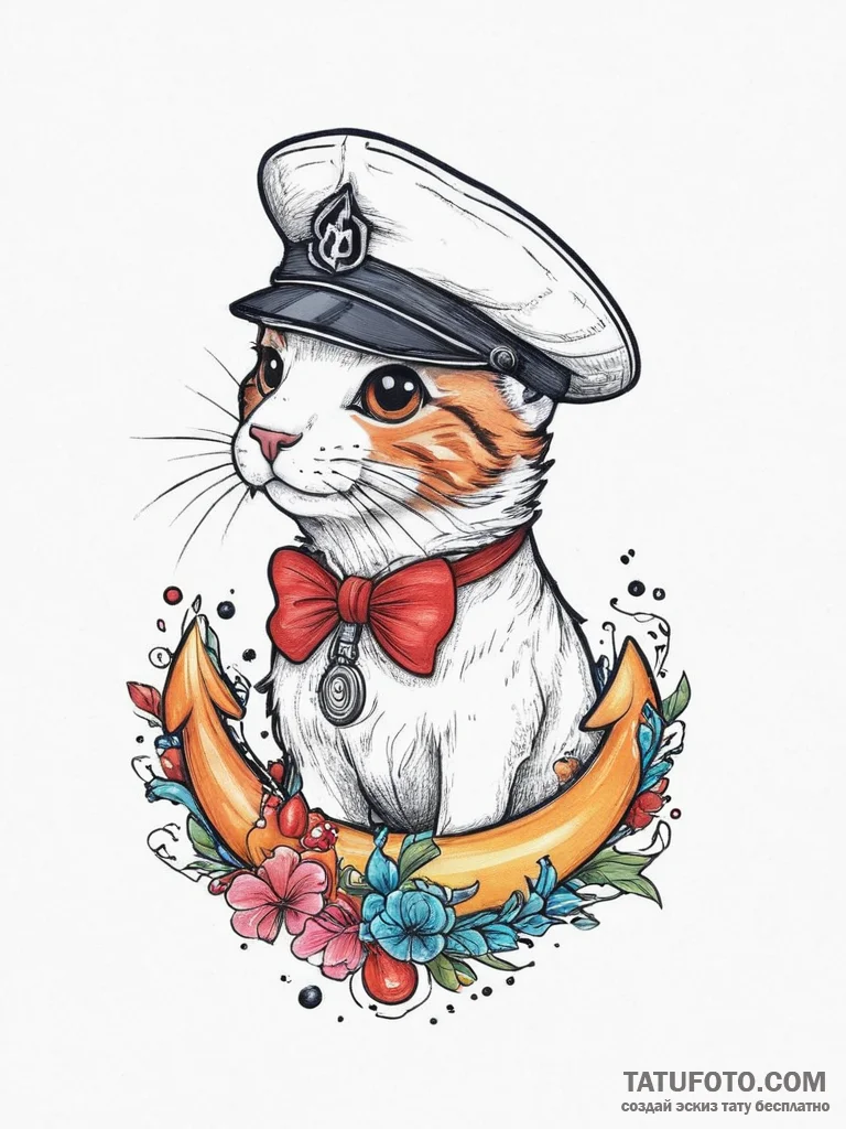 Tattoo sketch kawaii cute animal character, a... - эскиз тату (№1757163696_0, 06.09.2025 13:01) — Tatufoto.com