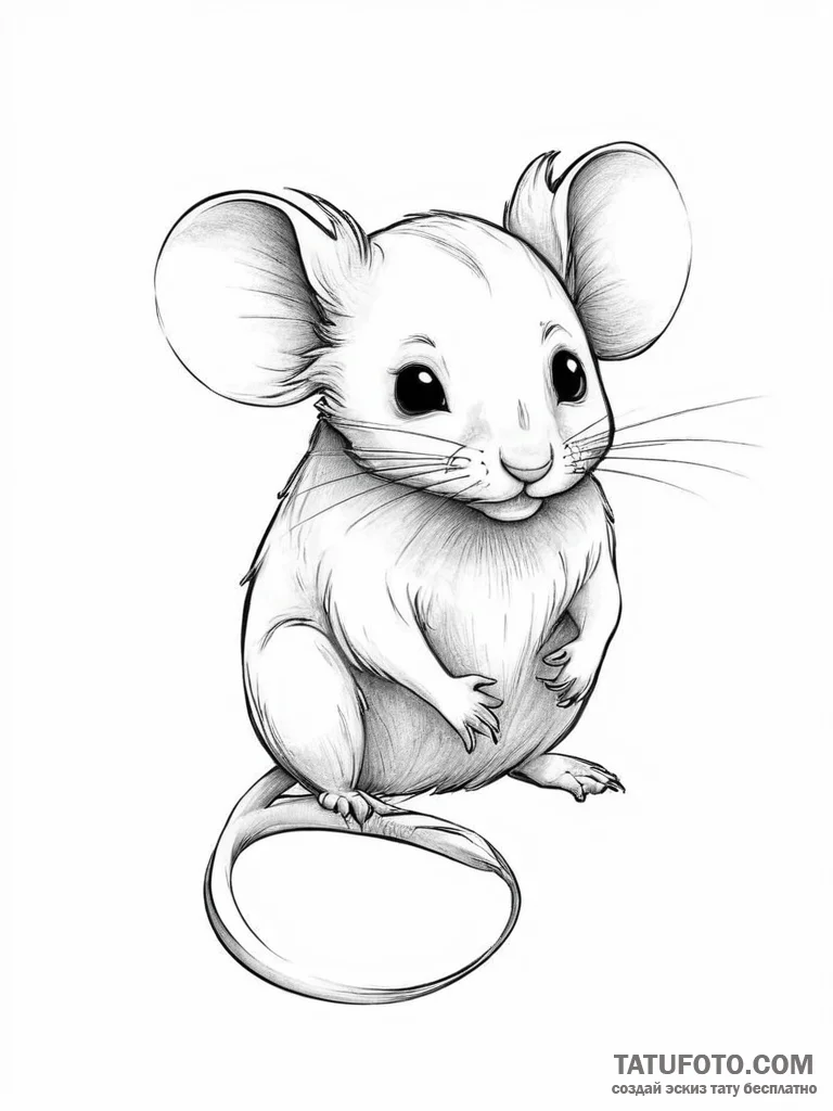Tattoo sketch computer mouse - эскиз тату (№1757165083_0, 06.09.2025 13:24) — Tatufoto.com