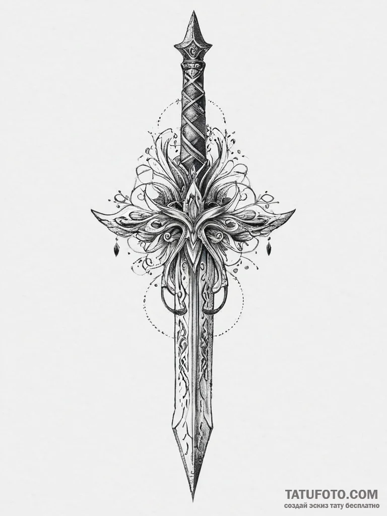 Tattoo sketch dagger - эскиз тату (№1757167424_0, 06.09.2025 14:03) — Tatufoto.com