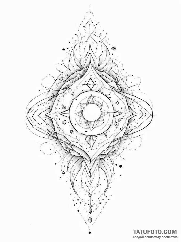 Tattoo sketch cosmic creation - эскиз тату (№1757169991_0, 06.09.2025 14:46) — Tatufoto.com