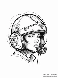 Tattoo sketch pilot a person with a pilot's h... - эскиз тату (№1757174198_0, 06.09.2025 15:56) — Tatufoto.com