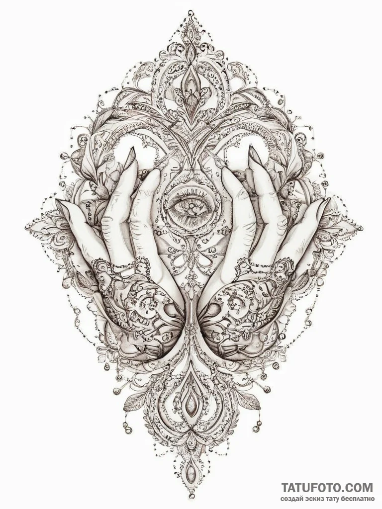 Tattoo sketch hands with a thread, concept ar... - эскиз тату (№1757175186_0, 06.09.2025 16:13) — Tatufoto.com