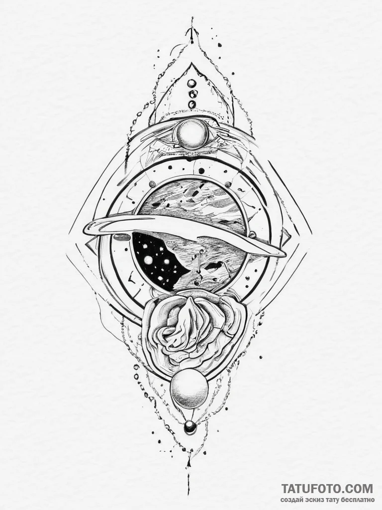 Tattoo sketch cosmic portrayal, artistic tatt... - эскиз тату (№1757175574_0, 06.09.2025 16:19) — Tatufoto.com