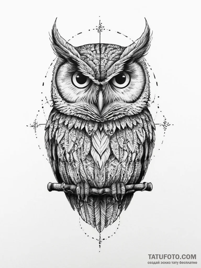 Tattoo sketch graphic сова, tattoo line art,... - эскиз тату (№1757177171_0, 06.09.2025 16:46) — Tatufoto.com