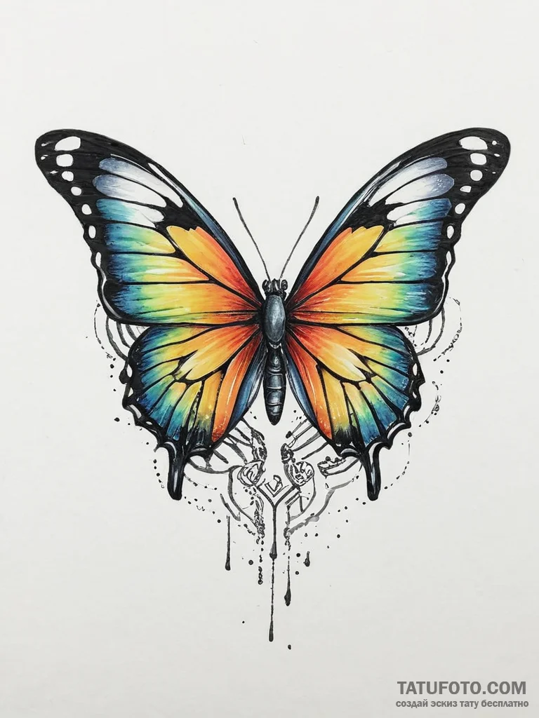 Tattoo sketch butterfly girl tattoo, concept... - эскиз тату (№1757178185_0, 06.09.2025 17:03) — Tatufoto.com