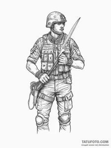 Tattoo sketch soldier with a scissors, tattoo... - эскиз тату (№1757179967_0, 06.09.2025 17:32) — Tatufoto.com