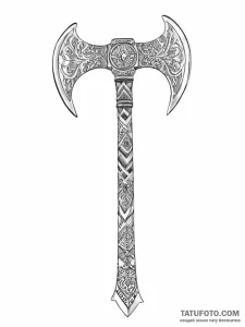 Tattoo sketch slavic perun's axe - эскиз тату (№1757180380_0, 06.09.2025 17:39) — Tatufoto.com