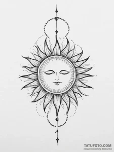 Tattoo sketch blackwork черное солнце - эскиз тату (№1757180980_0, 06.09.2025 17:49) — Tatufoto.com