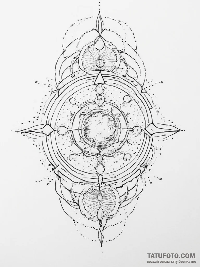 Tattoo sketch cosmic being - эскиз тату (№1757181392_0, 06.09.2025 17:56) — Tatufoto.com