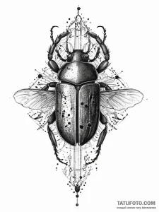 Tattoo sketch beetle, tattoo line art, trash... - эскиз тату (№1757181789_0, 06.09.2025 18:03) — Tatufoto.com