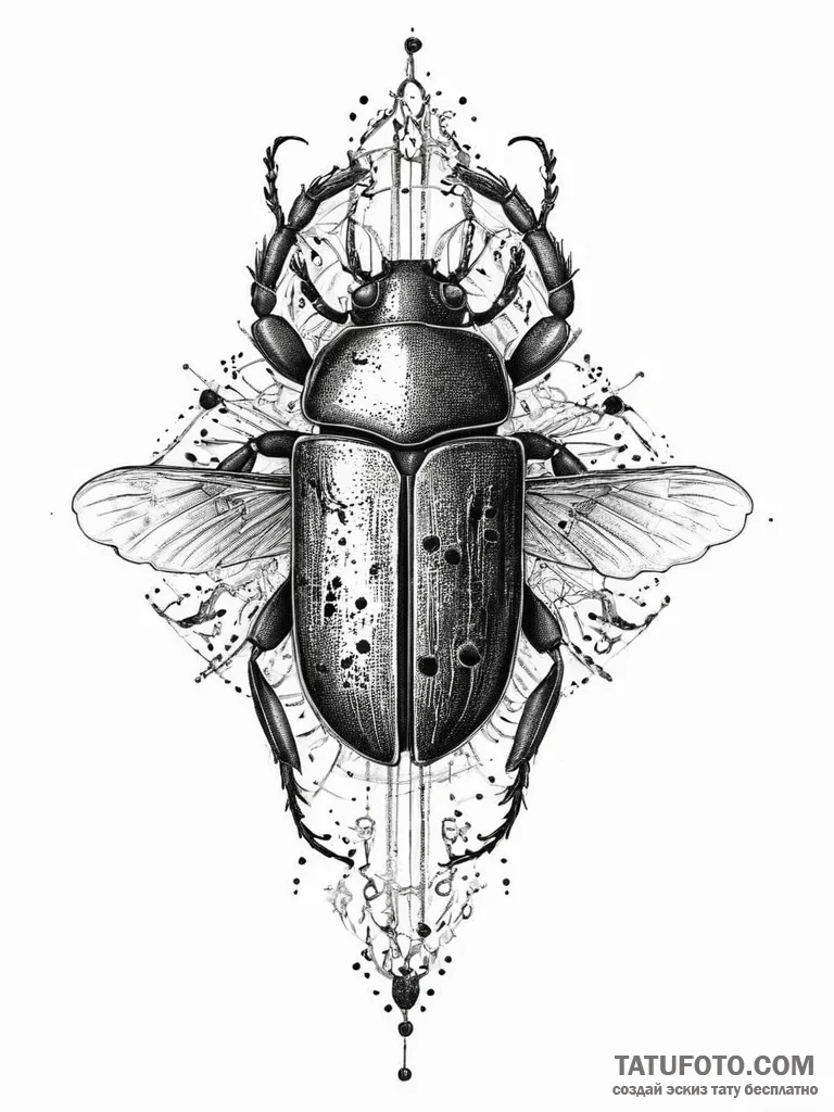 Tattoo sketch beetle, tattoo line art, trash... - эскиз тату (№1757181789_0, 06.09.2025 18:03) — Tatufoto.com