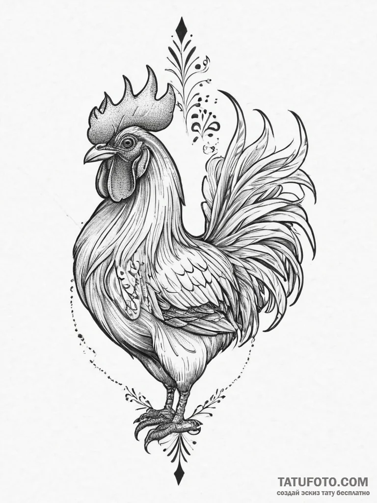 Tattoo sketch slavic rooster, tattoo flash sh... - эскиз тату (№1757182381_0, 06.09.2025 18:13) — Tatufoto.com