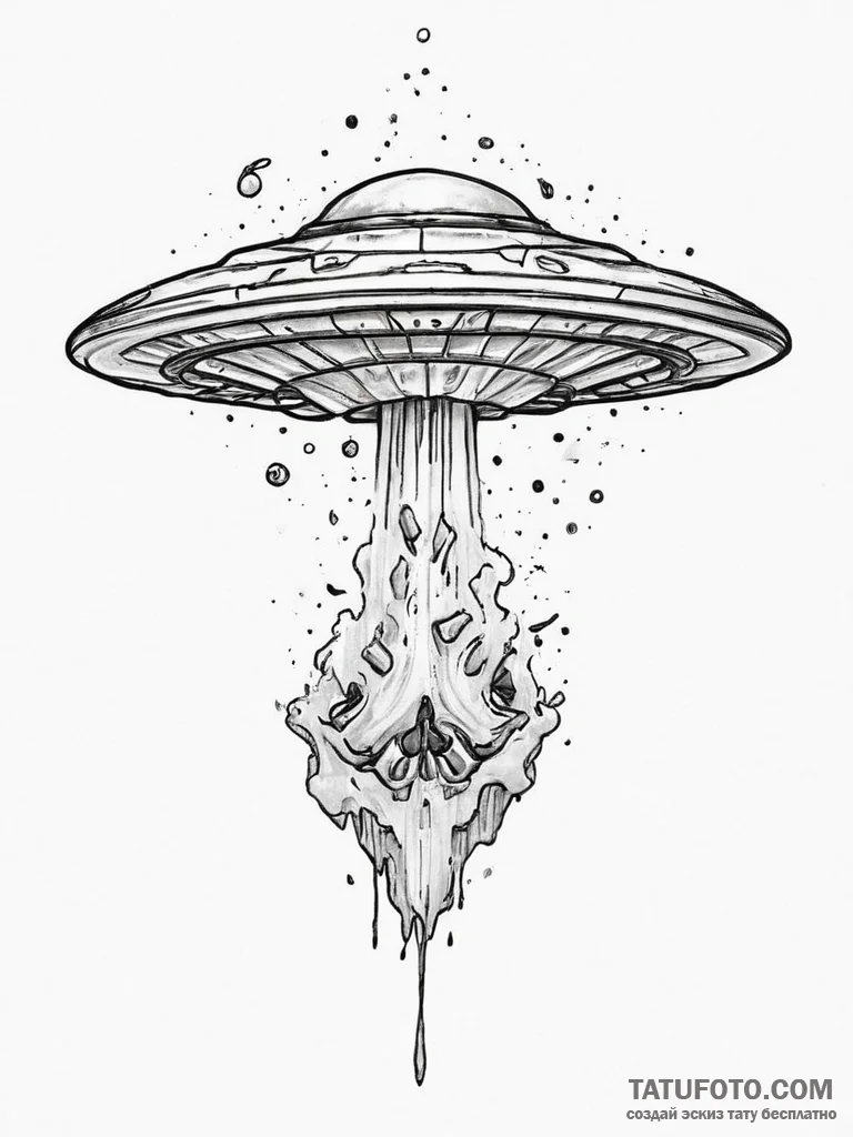 Tattoo sketch череп с нло, tattoo flash sheet... - эскиз тату (№1757182997_0, 06.09.2025 18:23) — Tatufoto.com