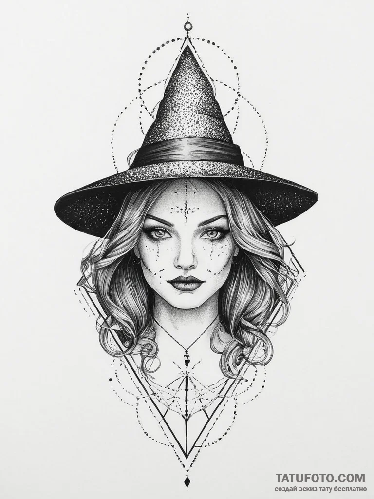 Tattoo sketch witch tattoo, tattoo sketch des... - эскиз тату (№1757184188_0, 06.09.2025 18:43) — Tatufoto.com
