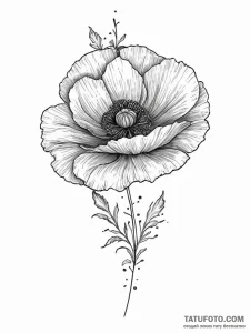 Tattoo sketch узор в виде мака - эскиз тату (№1757185396_0, 06.09.2025 19:03) — Tatufoto.com
