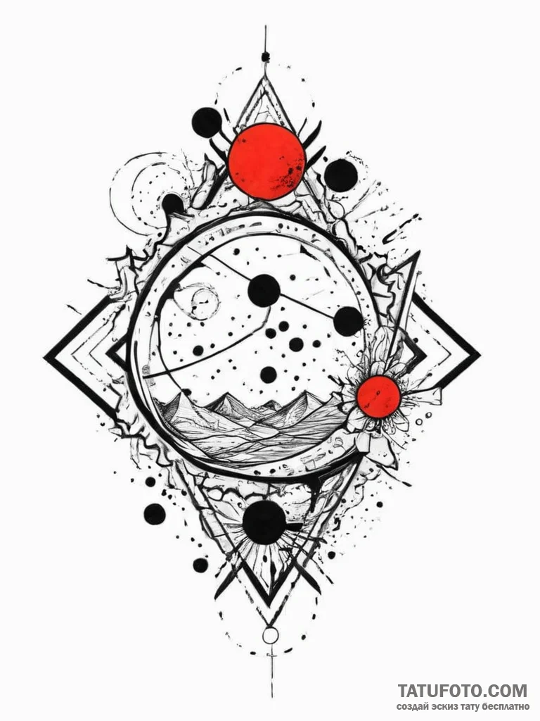 Tattoo sketch cosmic land, tattoo flash sheet... - эскиз тату (№1757185591_0, 06.09.2025 19:06) — Tatufoto.com