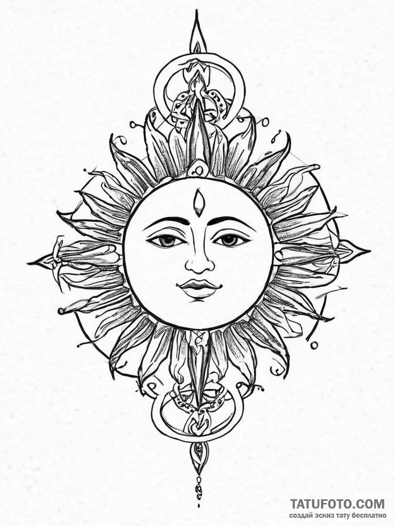 Tattoo sketch slavic sun symbol with a tree,... - эскиз тату (№1757189168_0, 06.09.2025 20:06) — Tatufoto.com
