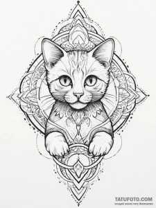 Tattoo sketch playful kitten tattoo, ink illu... - эскиз тату (№1757193005_0, 06.09.2025 21:10) — Tatufoto.com