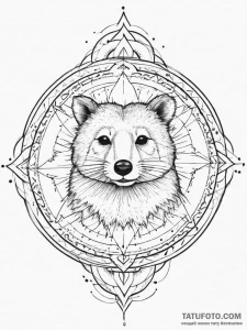 Tattoo sketch quokka, concept art for tattoo,... - эскиз тату (№1757193205_0, 06.09.2025 21:13) — Tatufoto.com