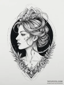 Tattoo sketch spiritual scene, concept art fo... - эскиз тату (№1757193400_0, 06.09.2025 21:16) — Tatufoto.com