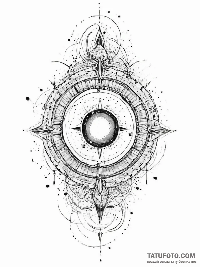 Tattoo sketch cosmic life, tattoo line art, c... - эскиз тату (№1757200416_0, 06.09.2025 23:13) — Tatufoto.com