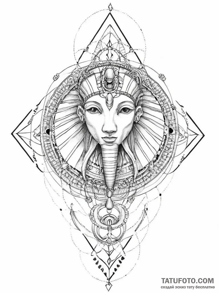 Tattoo sketch egyptian god thoth, concept art... - эскиз тату (№1757200814_0, 06.09.2025 23:20) — Tatufoto.com