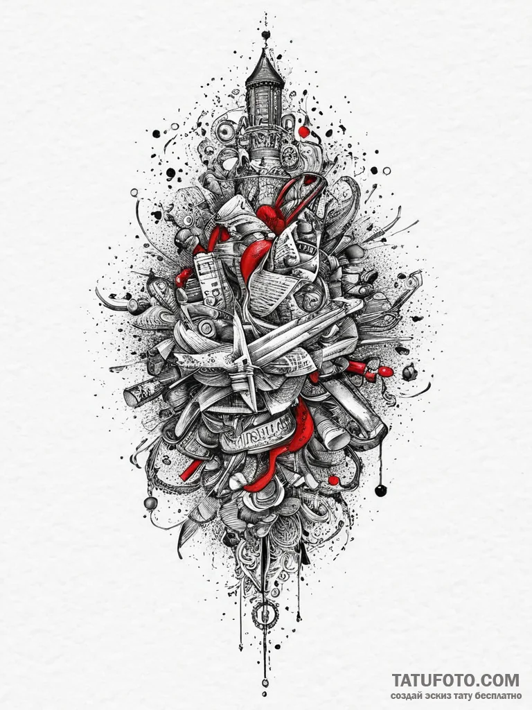 Tattoo sketch present, artistic tattoo sketch... - эскиз тату (№1757201010_0, 06.09.2025 23:23) — Tatufoto.com