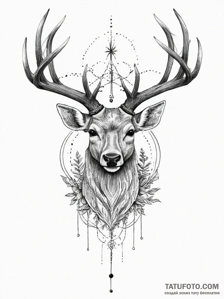 Tattoo sketch deer, tattoo flash sheet design... - эскиз тату (№1757202005_0, 06.09.2025 23:40) — Tatufoto.com