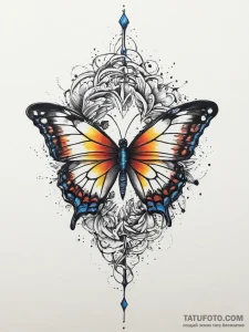 Tattoo sketch butterfly, ink illustration for... - эскиз тату (№1757202799_0, 06.09.2025 23:53) — Tatufoto.com