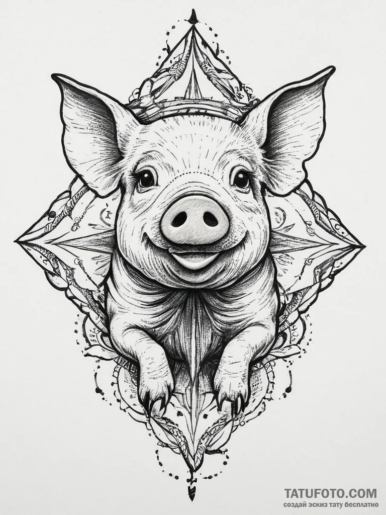 Tattoo sketch pig, tattoo sketch design, deta... - эскиз тату (№1757203191_0, 06.09.2025 23:59) — Tatufoto.com
