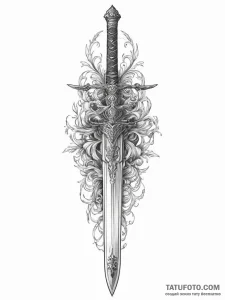 Tattoo sketch mythical sword, ink illustratio... - эскиз тату (№1757203590_0, 07.09.2025 00:06) — Tatufoto.com