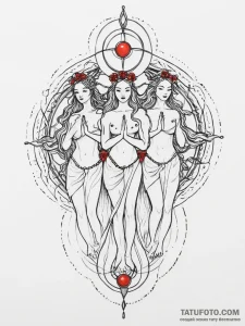 Tattoo sketch triple goddess and maiden, tatt... - эскиз тату (№1757203786_0, 07.09.2025 00:09) — Tatufoto.com