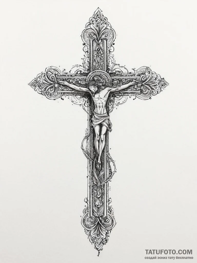 Tattoo sketch divine portrayal, artistic tatt... - эскиз тату (№1757205195_0, 07.09.2025 00:33) — Tatufoto.com