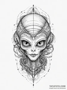 Tattoo sketch alien head, tattoo sketch desig... - эскиз тату (№1757205398_0, 07.09.2025 00:36) — Tatufoto.com