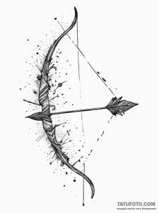 Tattoo sketch hunter bow and arrow, ink illus... - эскиз тату (№1757206585_0, 07.09.2025 00:56) — Tatufoto.com