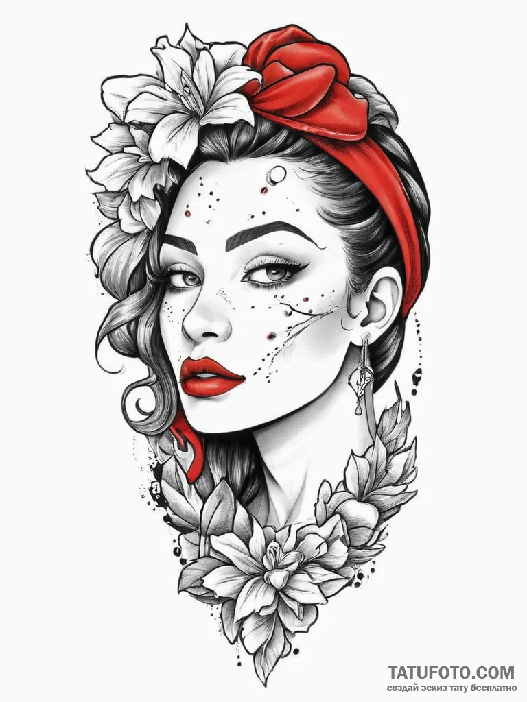 Tattoo sketch chicano портрет, tattoo flash s... - эскиз тату (№1757206789_0, 07.09.2025 00:59) — Tatufoto.com