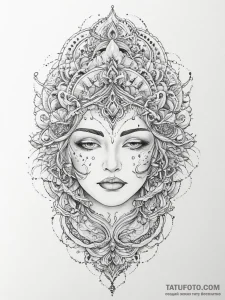 Tattoo sketch cosmic person, ink illustration... - эскиз тату (№1757207184_0, 07.09.2025 01:06) — Tatufoto.com