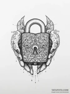 Tattoo hands with a lock - эскиз тату (№1757207780_0, 07.09.2025 01:16) — Tatufoto.com