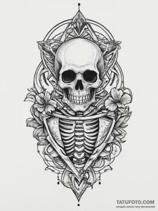 Tattoo sketch gothic скелет, tattoo flash she... - эскиз тату (№1757207978_0, 07.09.2025 01:19) — Tatufoto.com